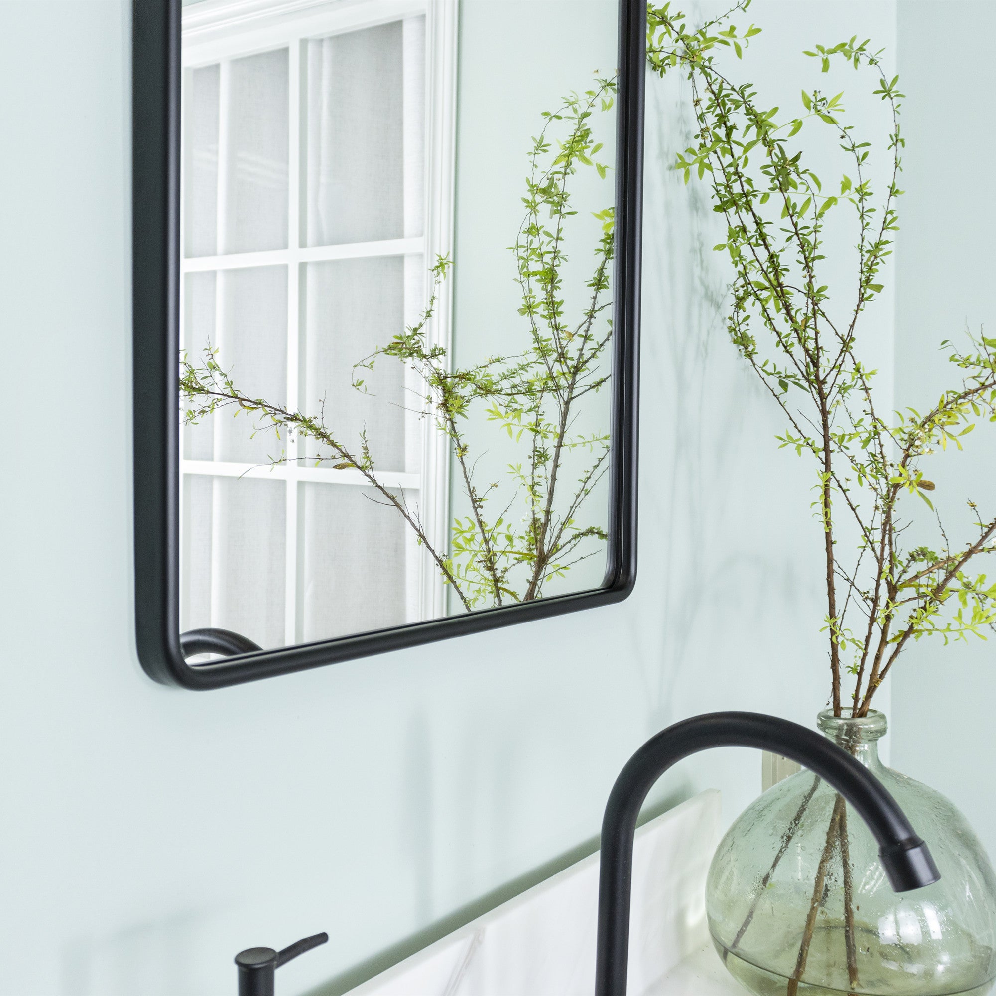 Rectangle Framed Wall Mounted Bathroom Vanity Mirror