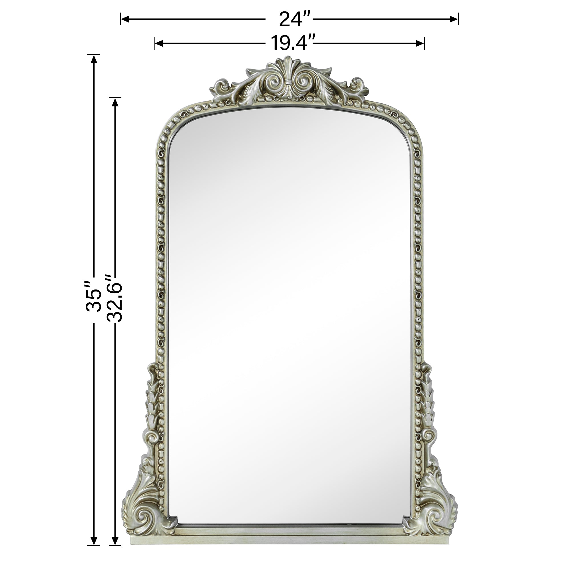 Arched Framed Wall Mounted Bathroom Vanity Mirror