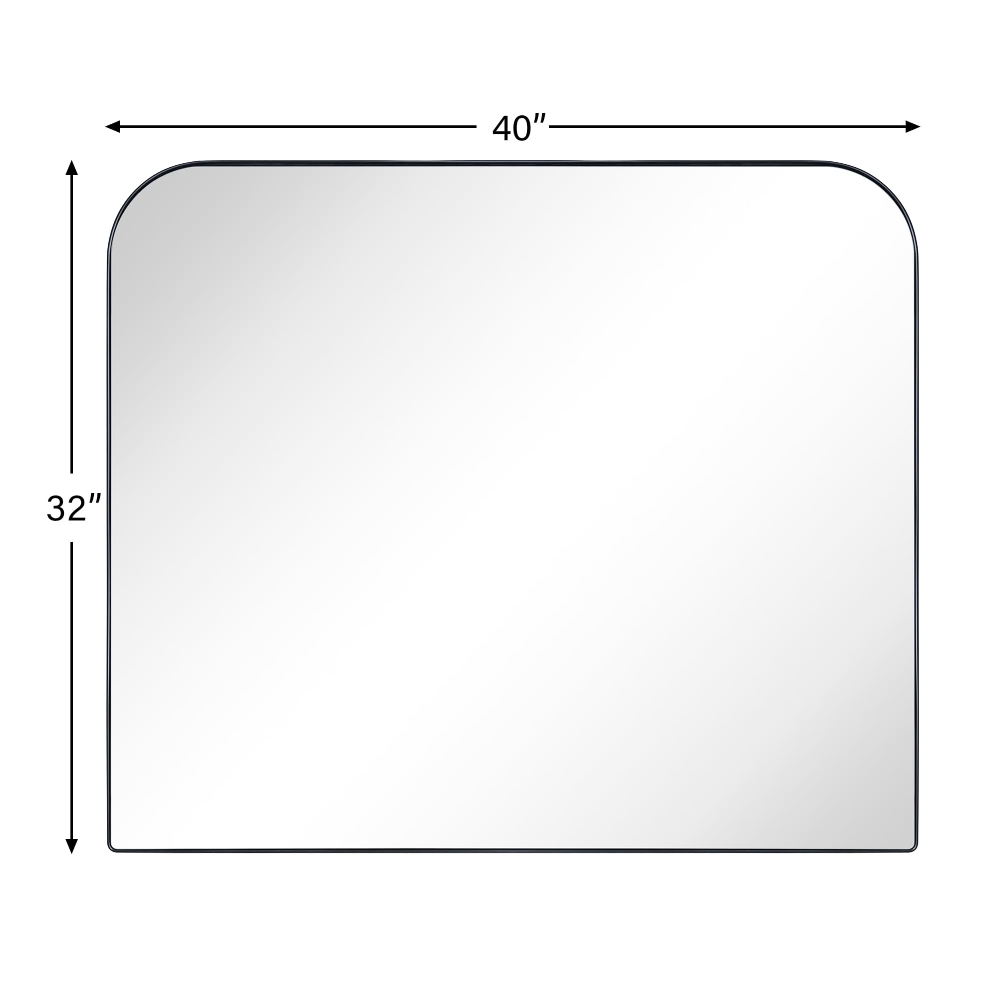 Rounded Corner Mantel Framed Wall Mounted Bathroom Mirror