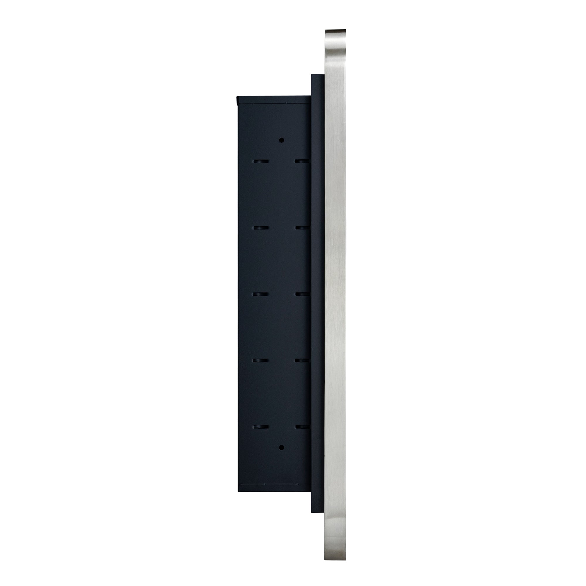 Rounded Rectangular Stainless Steel Recessed Framed Medicine Cabinet with Mirror