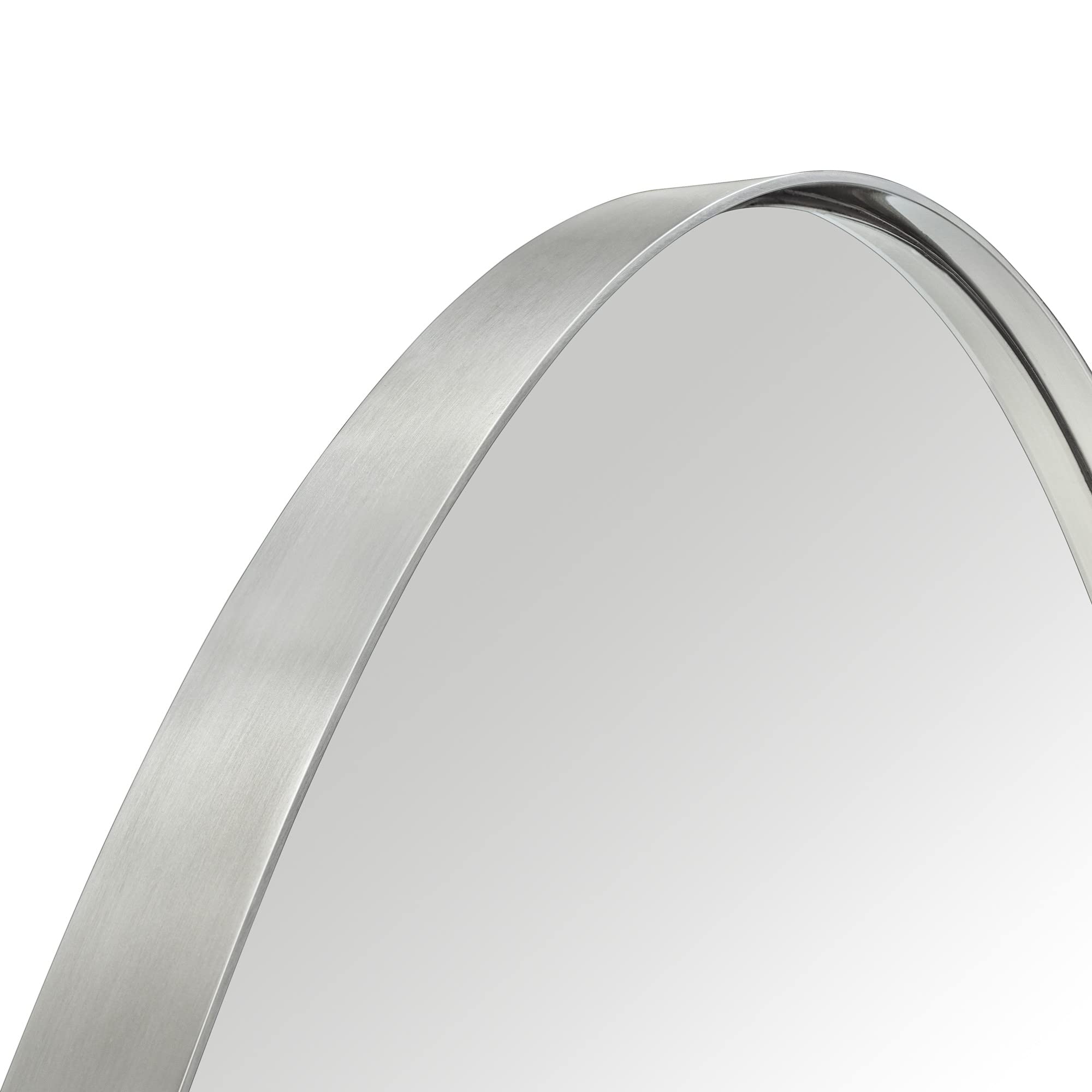 Oval Pill Shape Metal Framed Recessed Medicine Cabinet with Mirror