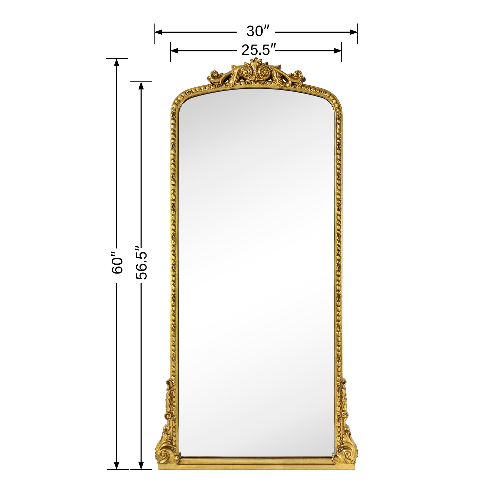 Arched Framed Wall Mounted Bathroom Vanity Mirror