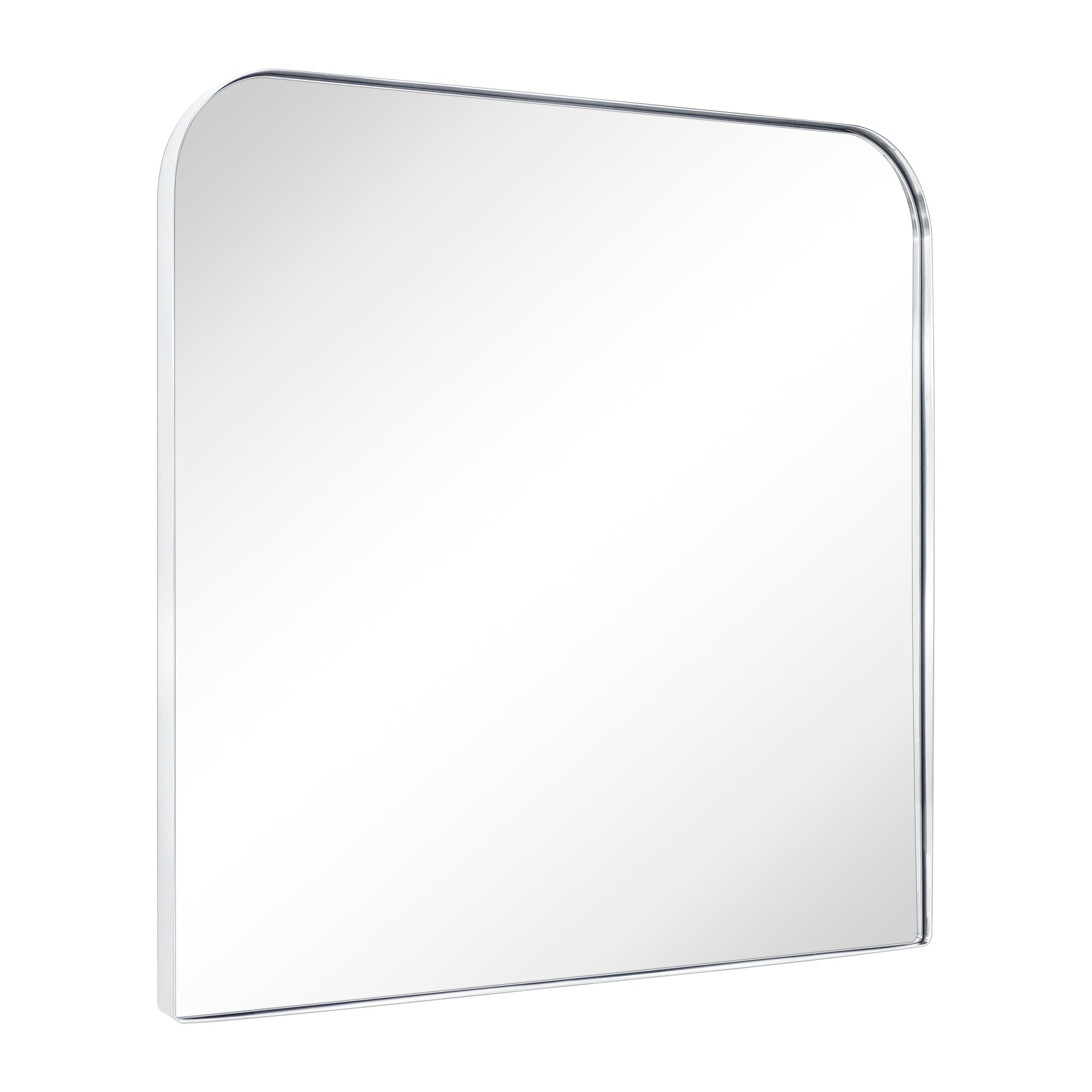 Rounded Corner Mantel Framed Wall Mounted Bathroom Mirror