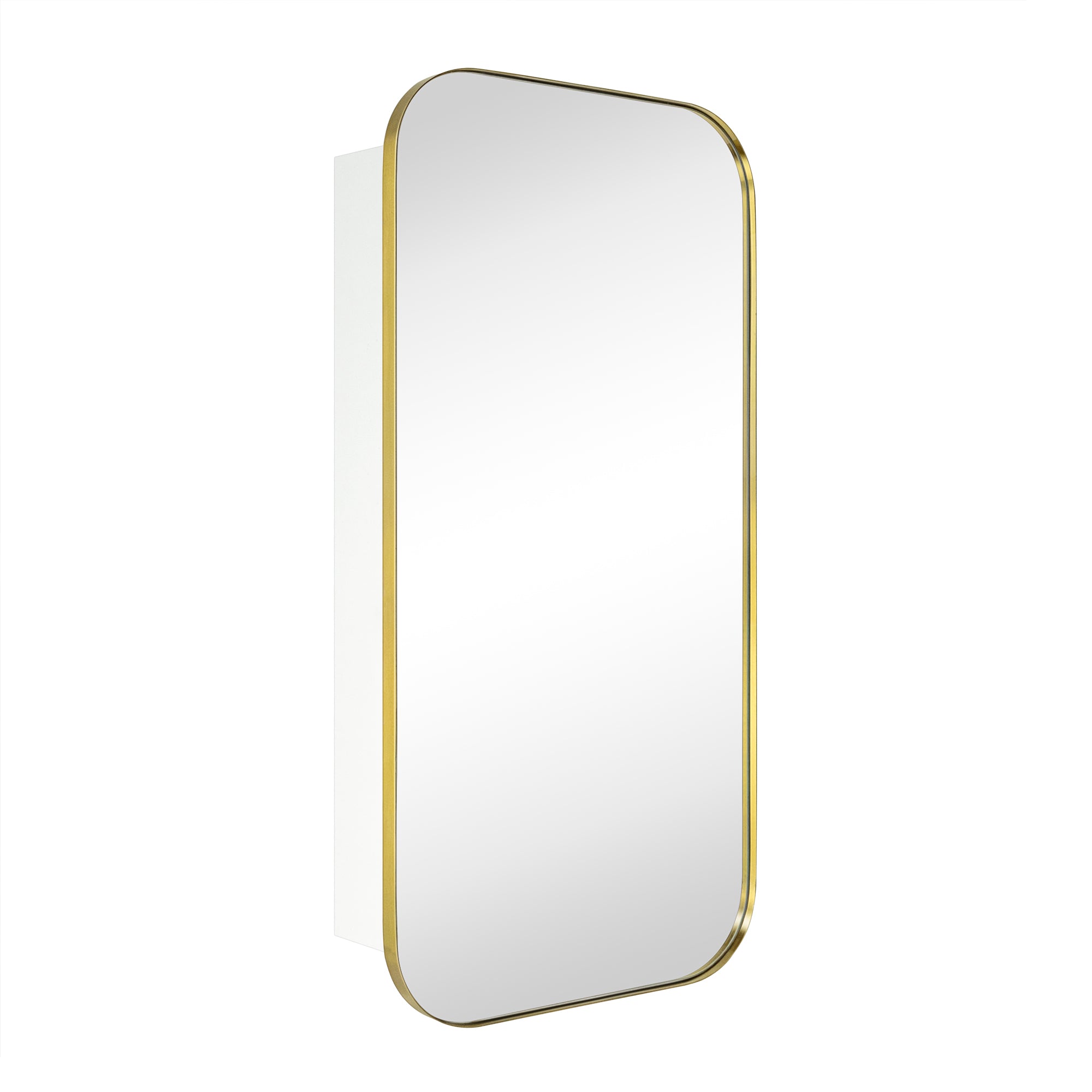 Surface and Recessed Mount Rectangular Long Narrow Stainless Steel Metal Framed Bathroom Medicine Cabinet with Mirror, 20'' W x 40'' H