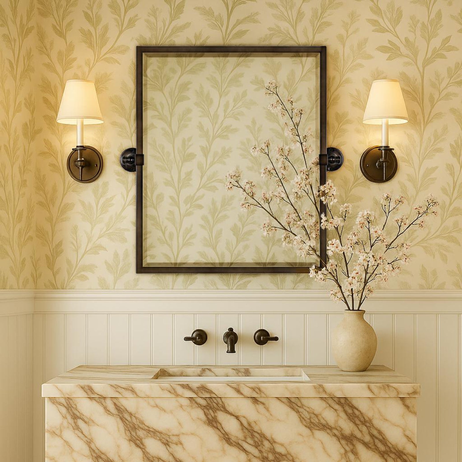 Blakley Rectangular Pivoting Mirror Tilt Mirror for Bathroom Swivel Metal Framed Wall Mounted Bathroom Vanity Mirror