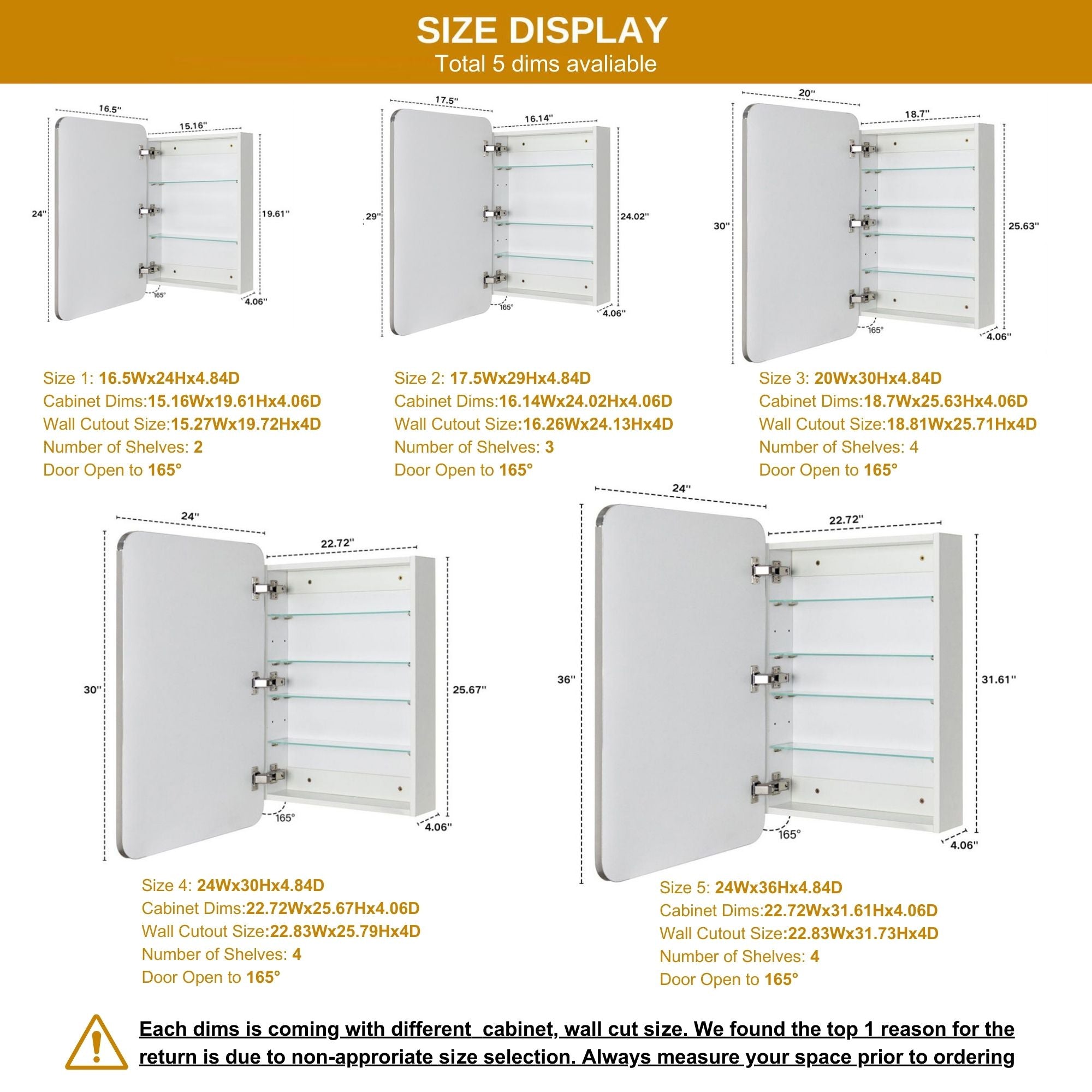 Garnes Rectangular Recessed or Surface Mount Metal Framed Medicine Cabinet with Mirror