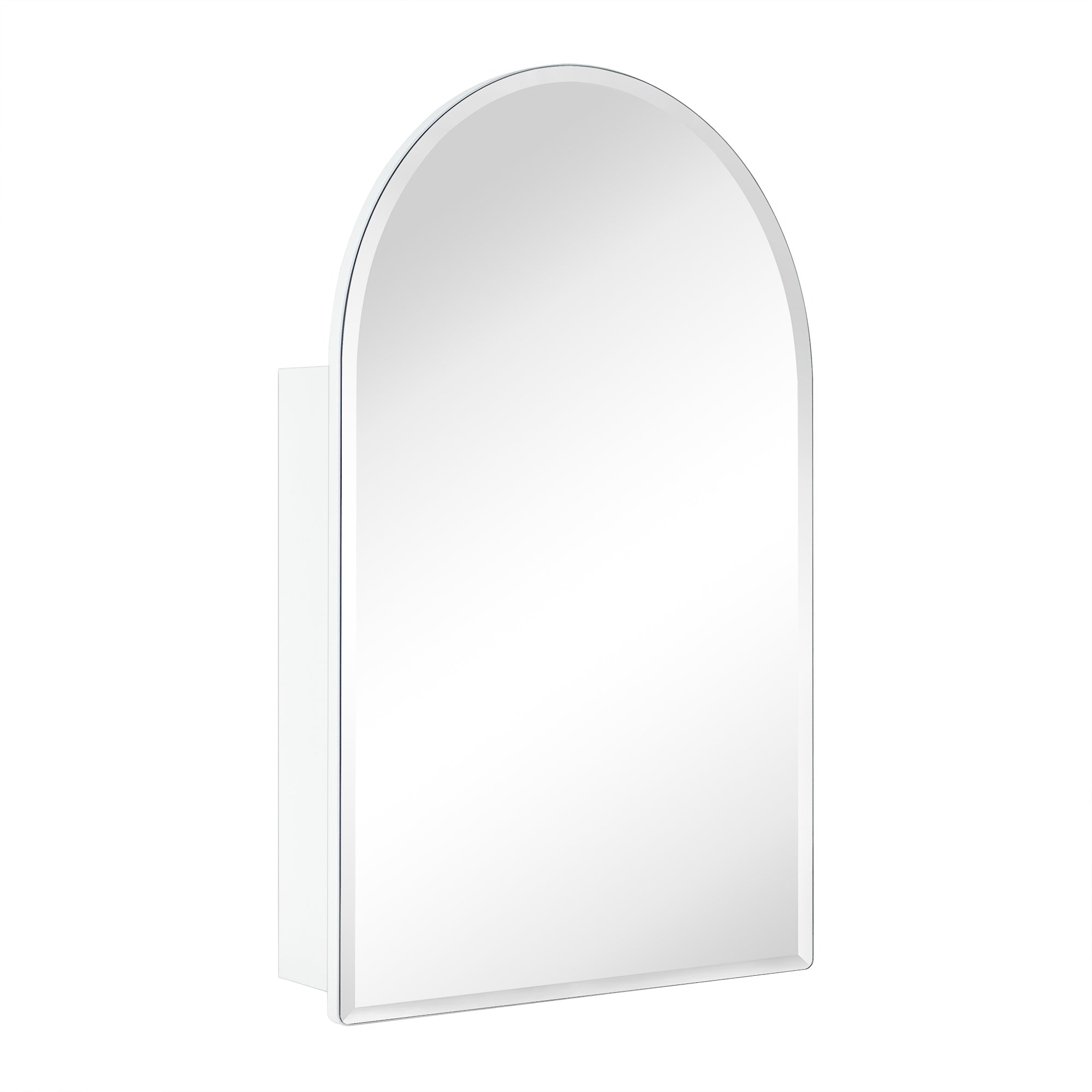 Arched Recess and Surface Mount Frameless Medicine Cabinet with Mirror