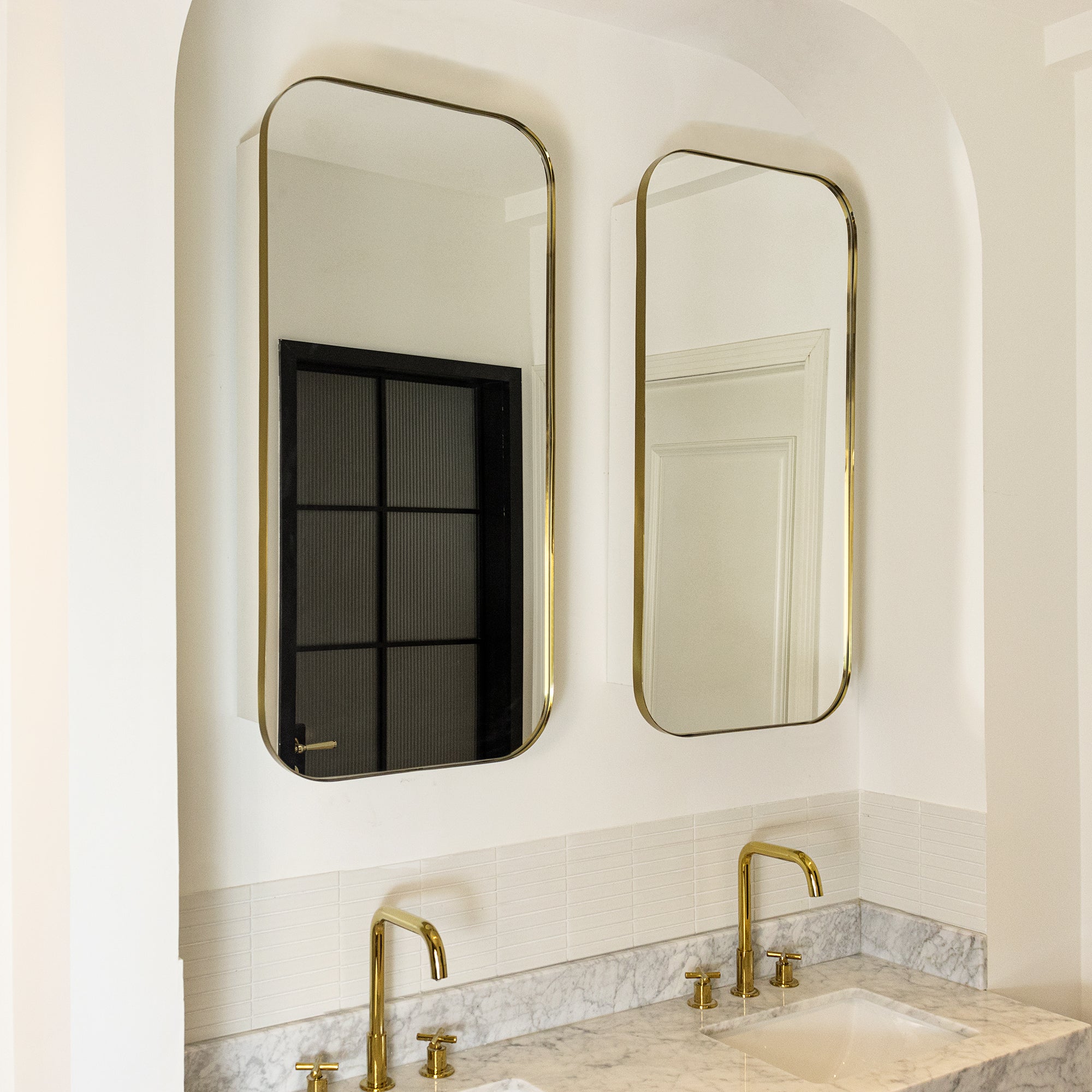 Surface and Recessed Mount Rectangular Long Narrow Stainless Steel Metal Framed Bathroom Medicine Cabinet with Mirror, 20'' W x 40'' H