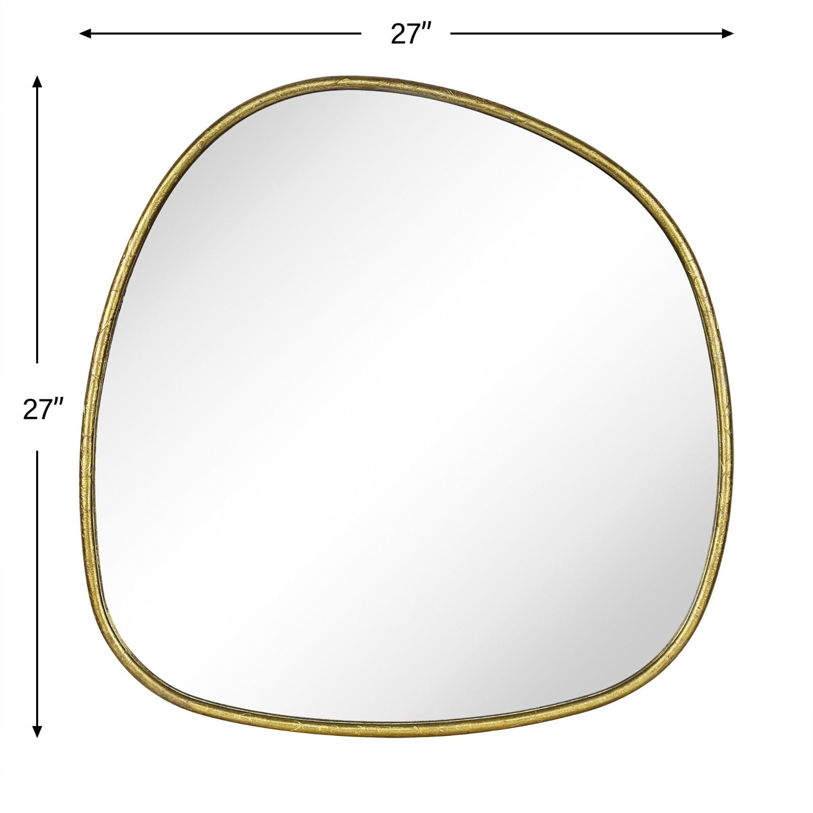 TEHOME Asymmetrical Irregular Shaped Mirror Antiqued Gold Asymmetrical Accent Mirror Irregular Bathroom Wall Mirror