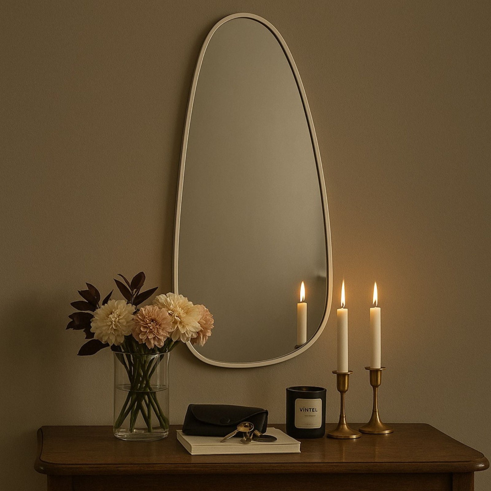 Large Irregular Full Length Mirror Asymmetrical Floor Bathroom Mirror Irregular Shaped Full Body Wall Mirror