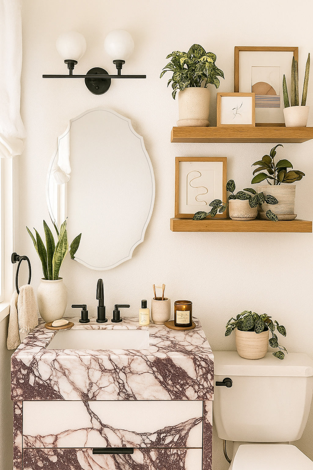 Frameless Irregular Medicine Cabinet with Beveled Mirror Surface Bathroom Medicine Cabinet Mirror with Storage for Bathroom