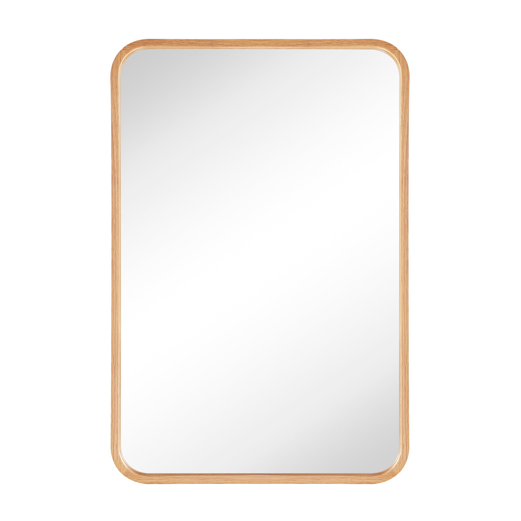 Rectangular Wood Framed Wall Mounted Bathroom Vanity Mirror