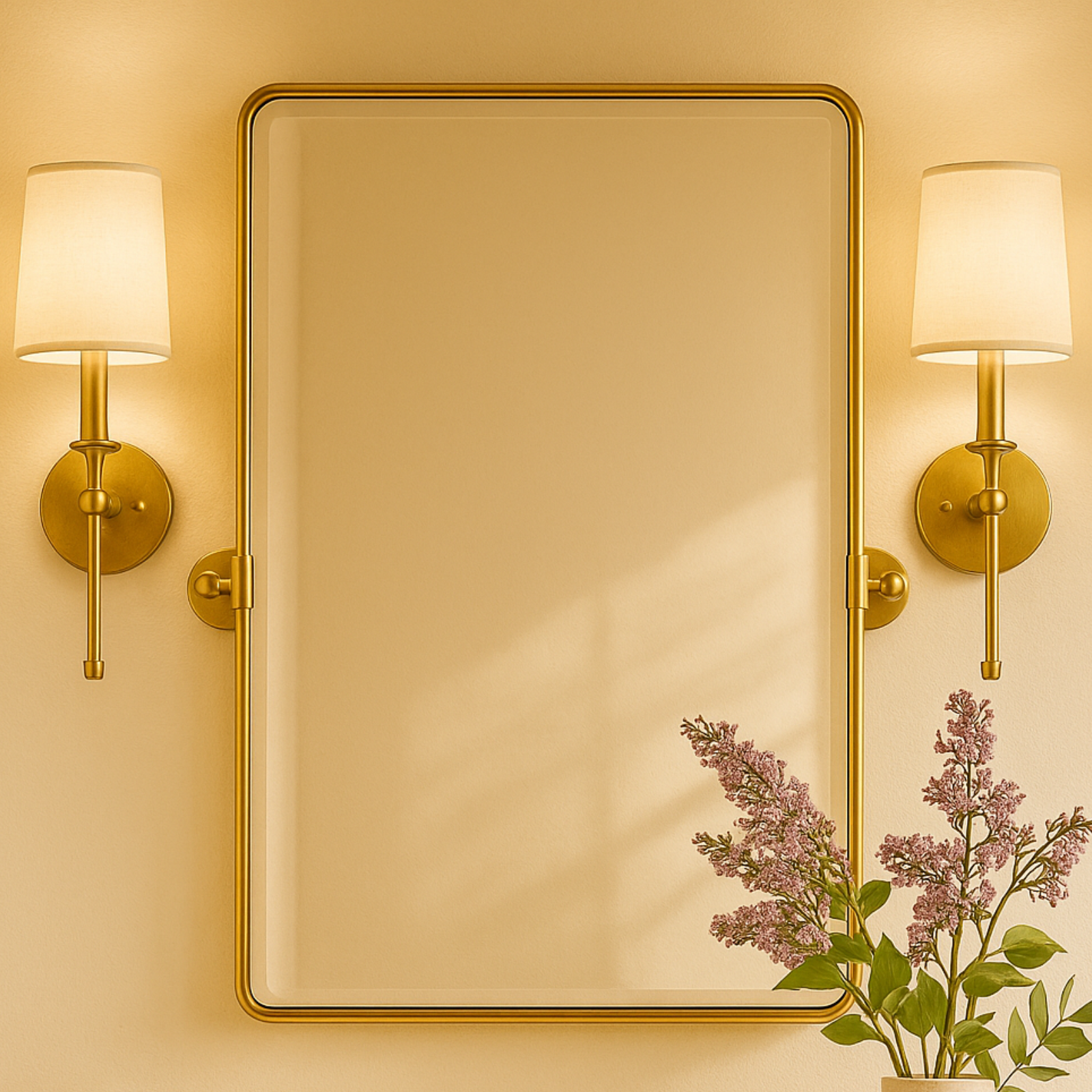 Woodvale Farmhouse Rectangle Bathroom Pivot Mirrors