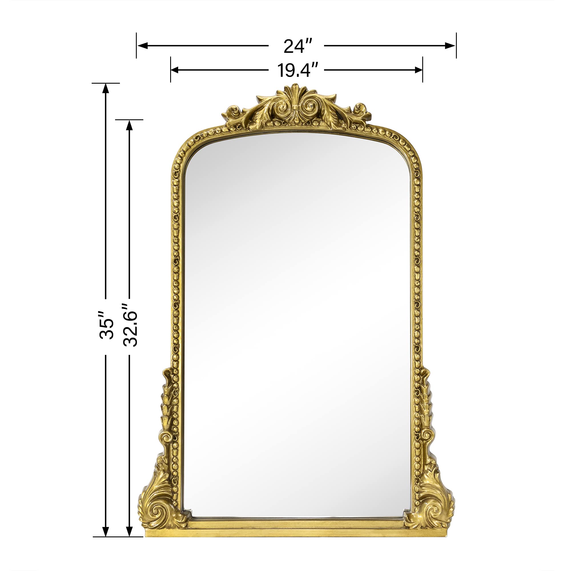 Arched Framed Wall Mounted Bathroom Vanity Mirror