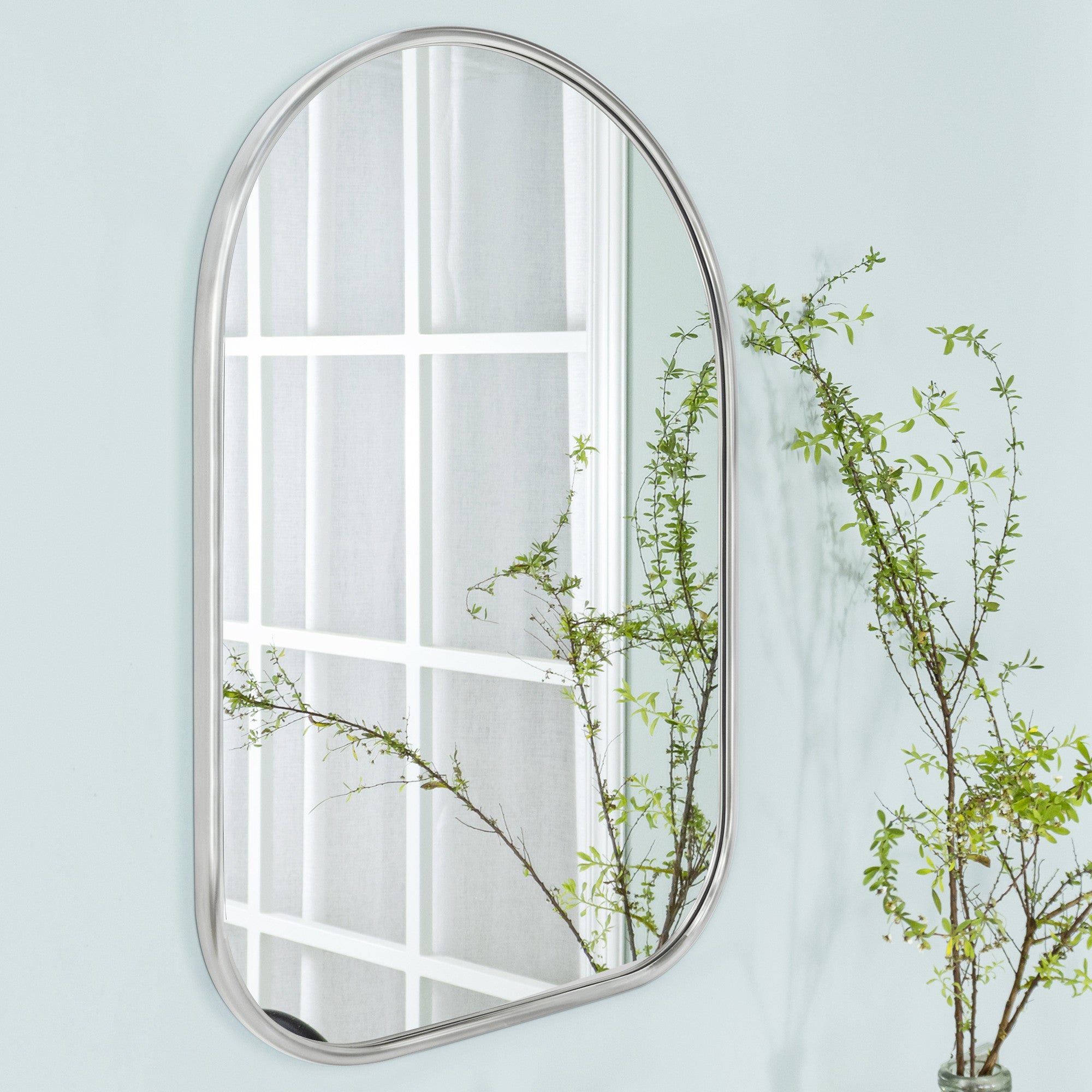 Arched Framed Wall Mounted Bathroom Vanity Mirror