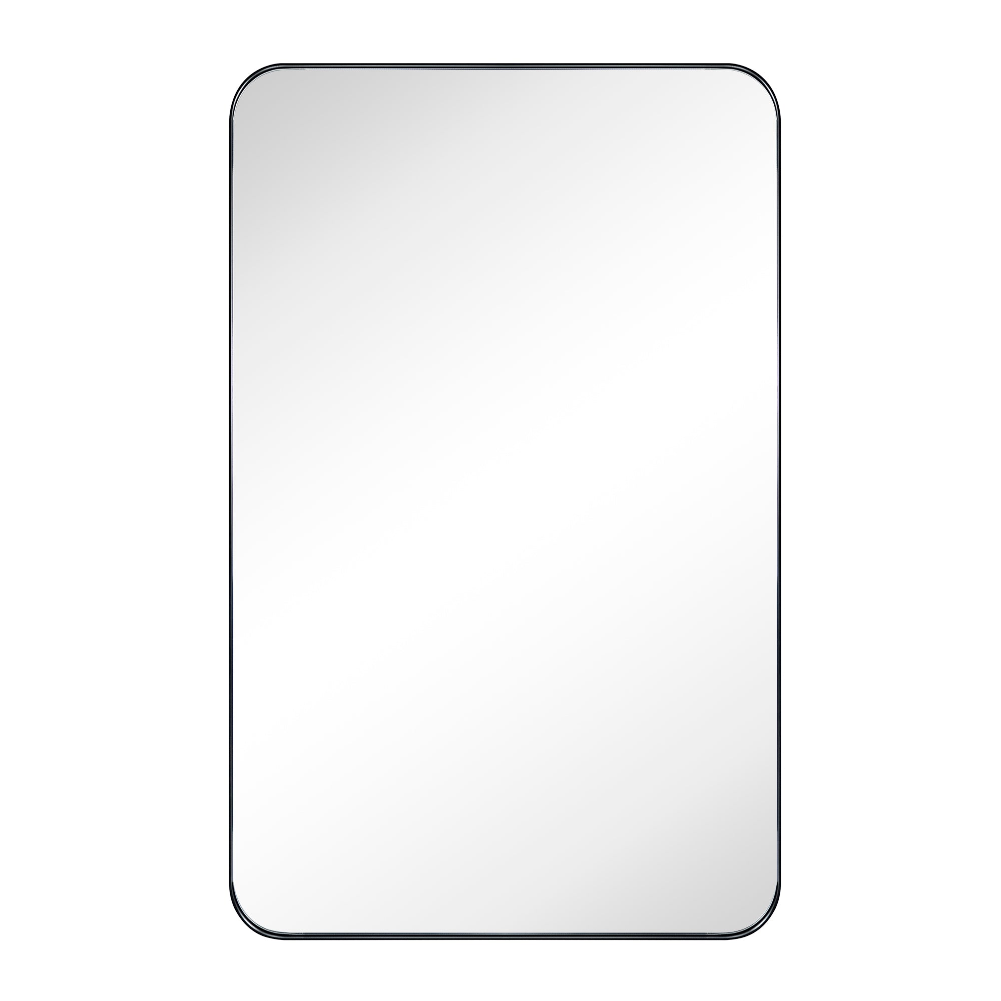Rounded Rectangular Stainless Steel Recessed Framed Medicine Cabinet with Mirror