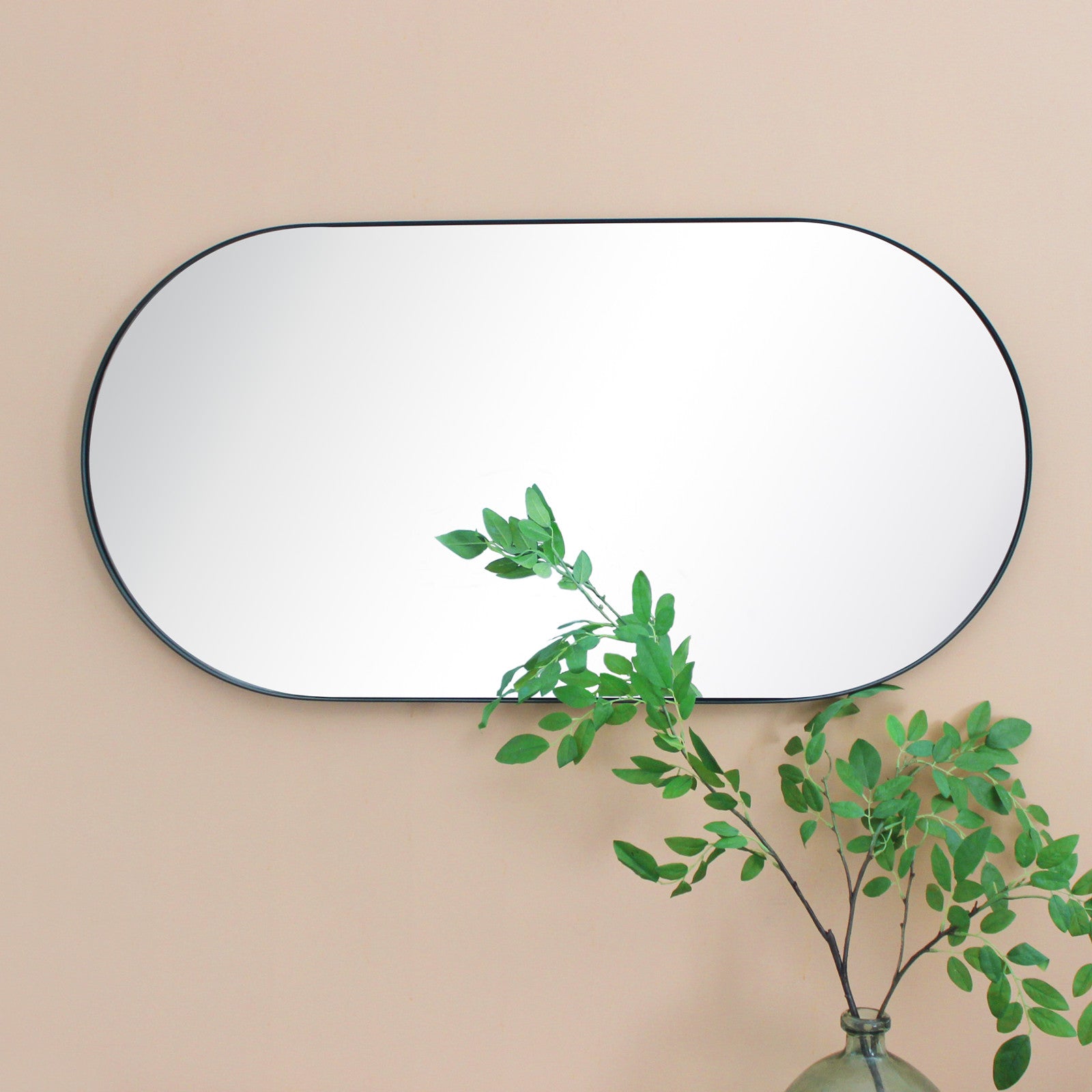 Oval Metal Framed Wall Mounted Bathroom Vanity Mirror