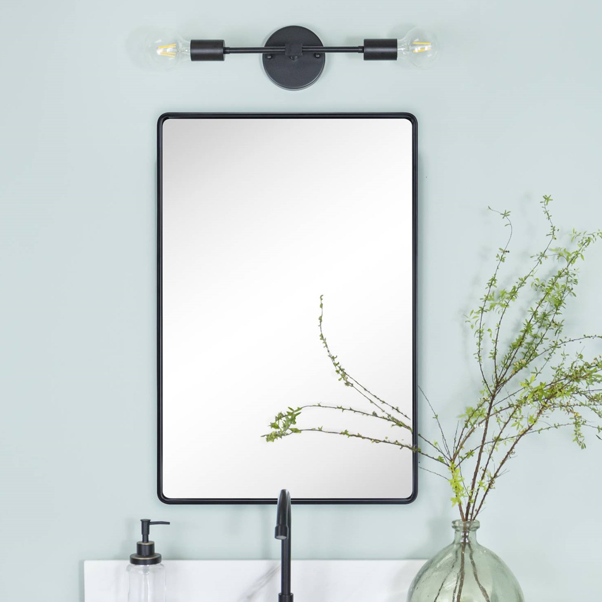 Rectangle Framed Wall Mounted Bathroom Vanity Mirror