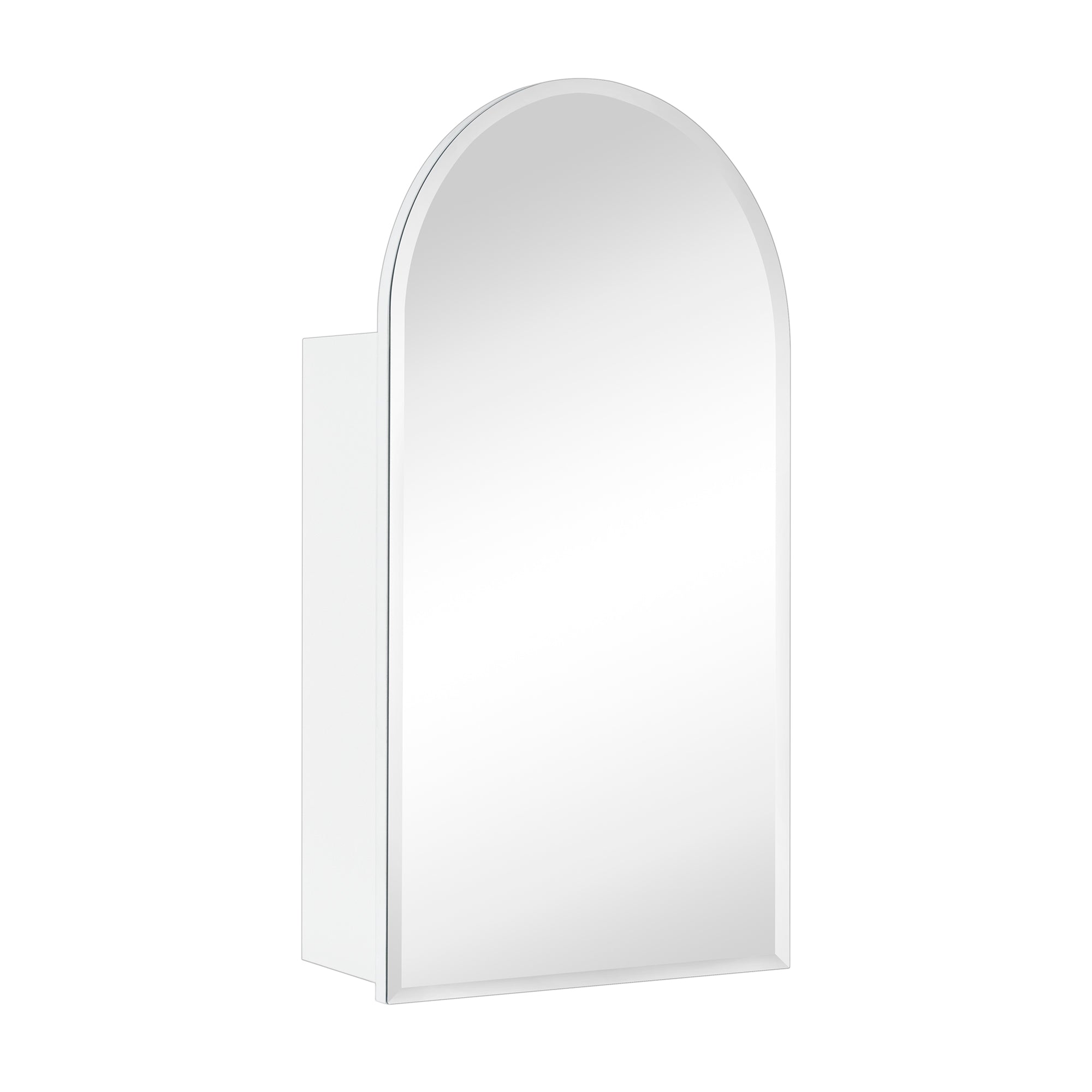 Arched Recess and Surface Mount Frameless Medicine Cabinet with Mirror