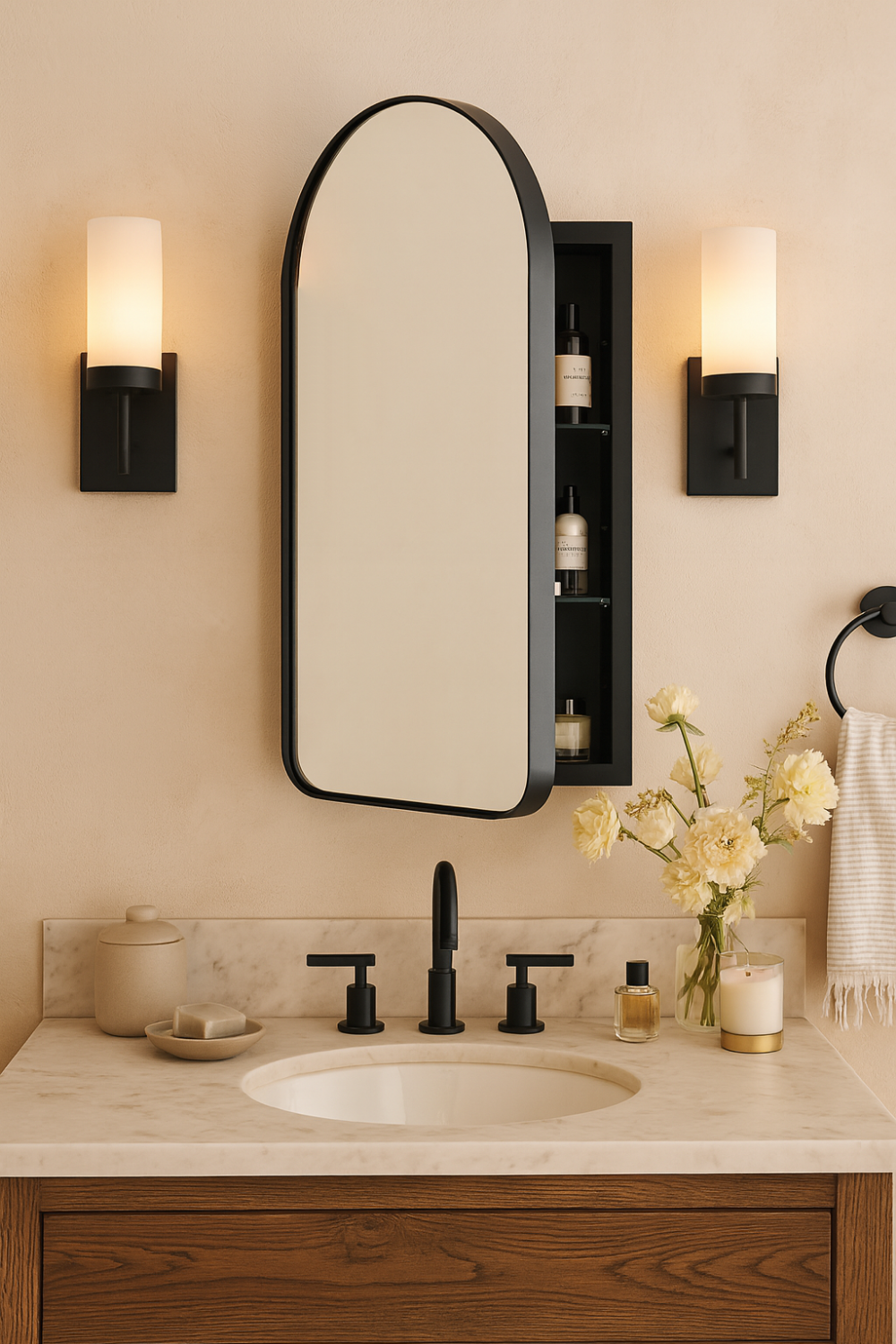 arched medicine cabinet