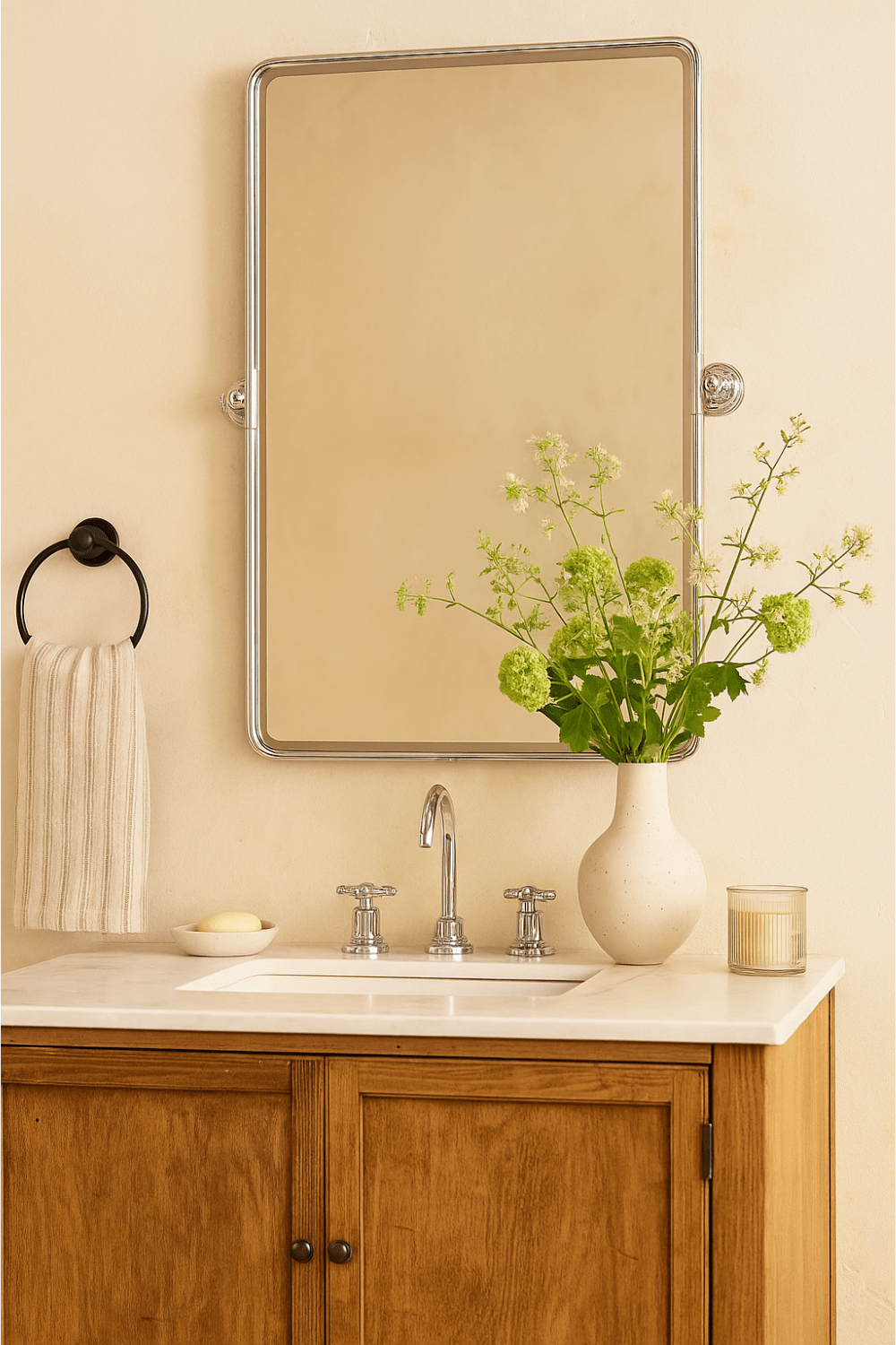Chrome Pivot Bathroom Mirror - TEHOME