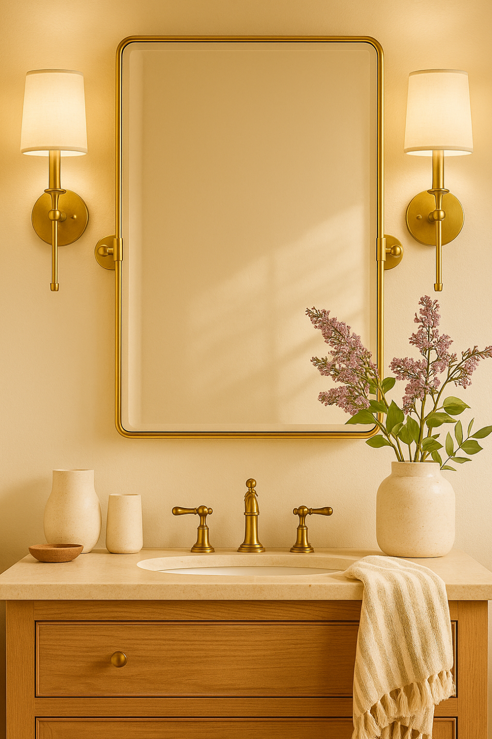 rectangular tilting bathroom mirror