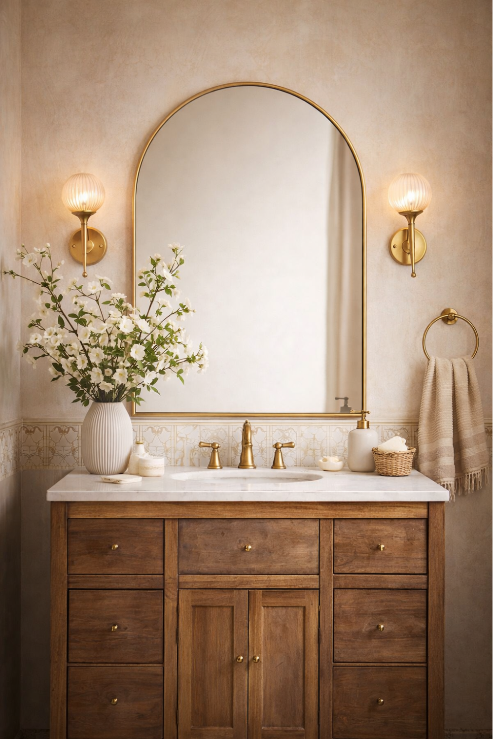 arched bathroom mirror