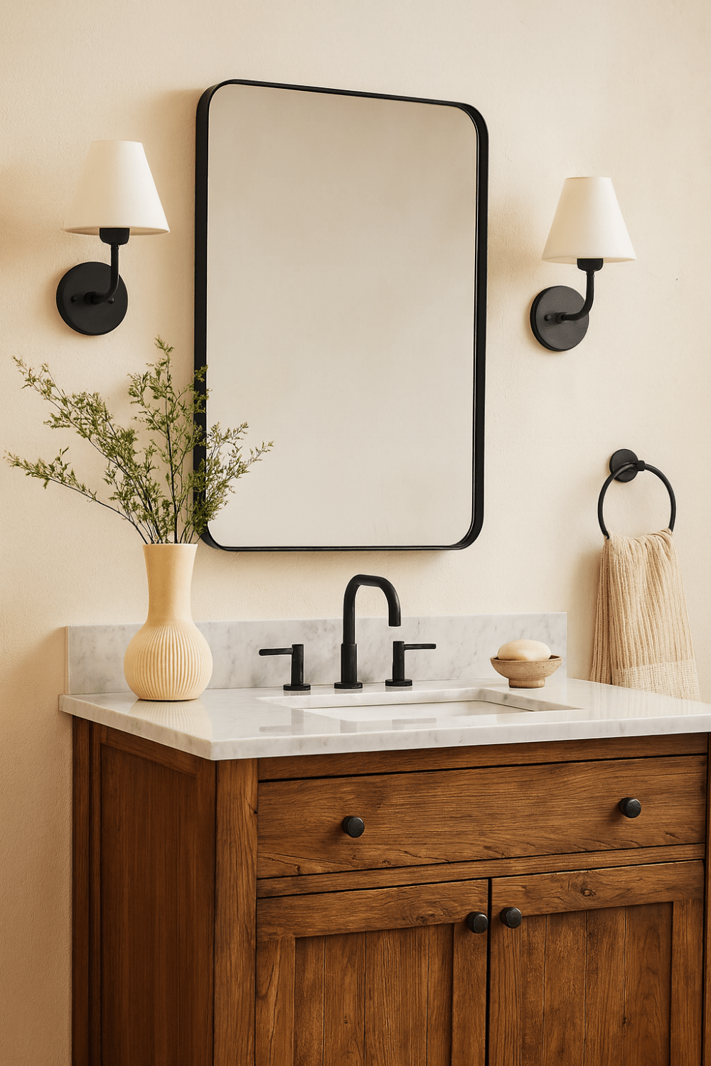 Black Bathroom Mirror - TEHOME