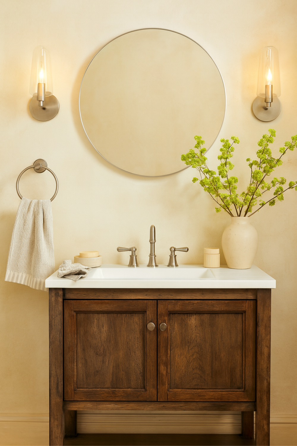 brushed nickel bathroom mirror