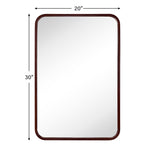 Rectangular Wood Framed Wall Mounted Bathroom Vanity Mirror