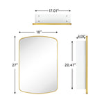 Recessed and Surface Mount Metal Framed Bathroom Medicine Cabinet with Mirror