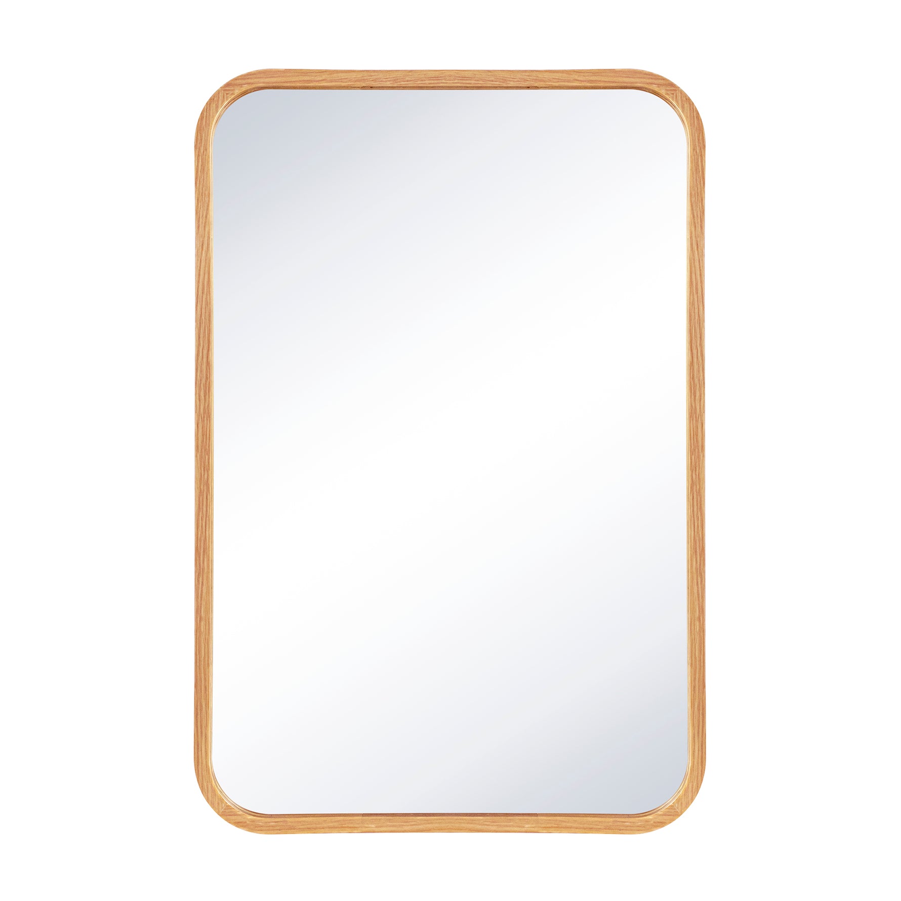 Rectangular Wood Framed Wall Mounted Bathroom Vanity Mirror