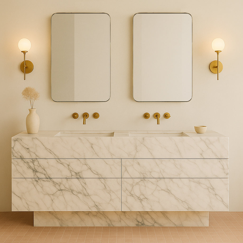 Kengston Rectangular Stainless Steel Metal Framed Wall Mounted Bathroom Vanity Mirror