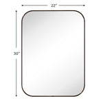 Rounded Rectangular Framed Wall Mounted Bathroom Vanity Mirror