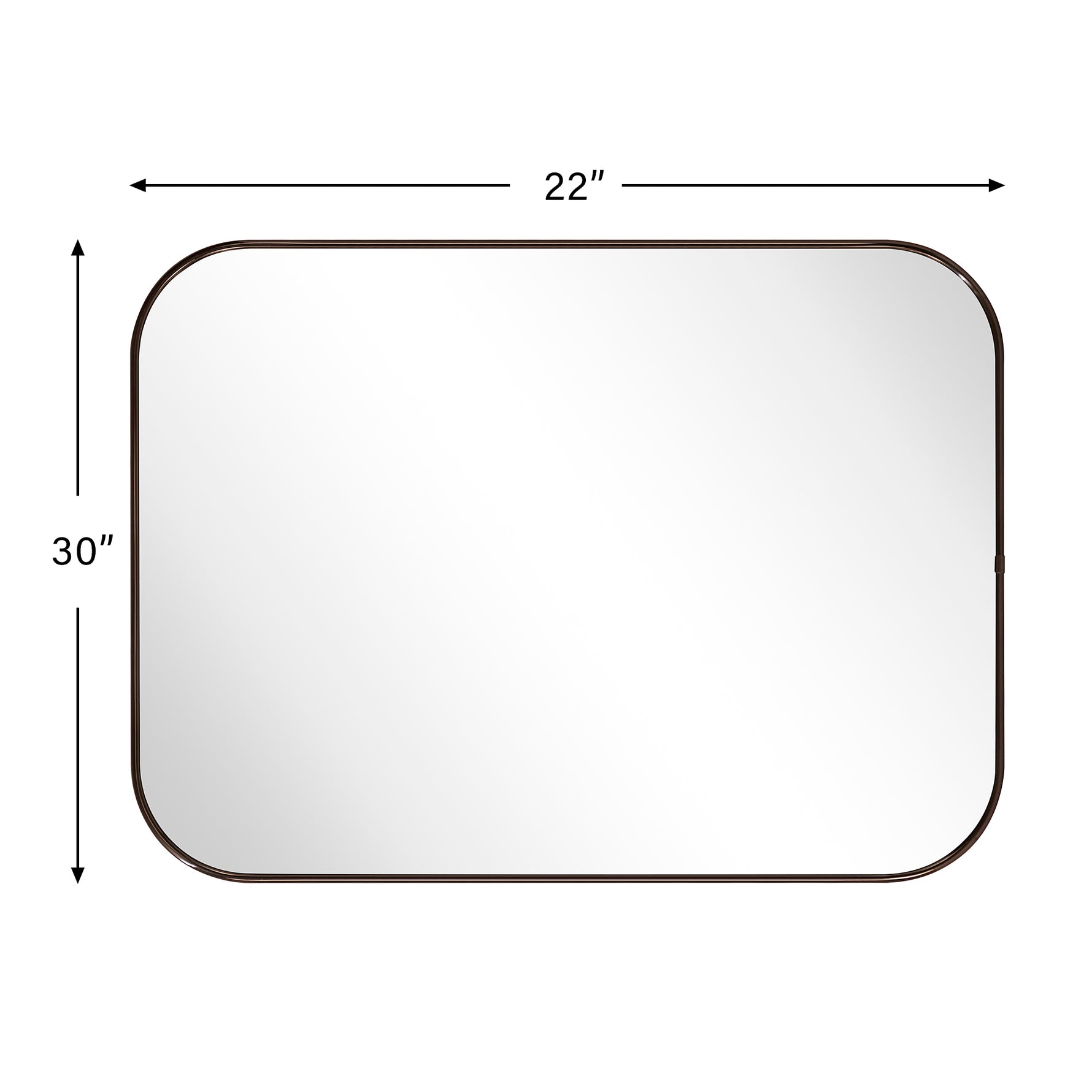 Rounded Rectangular Framed Wall Mounted Bathroom Vanity Mirror