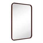 Rectangular Wood Framed Wall Mounted Bathroom Vanity Mirror