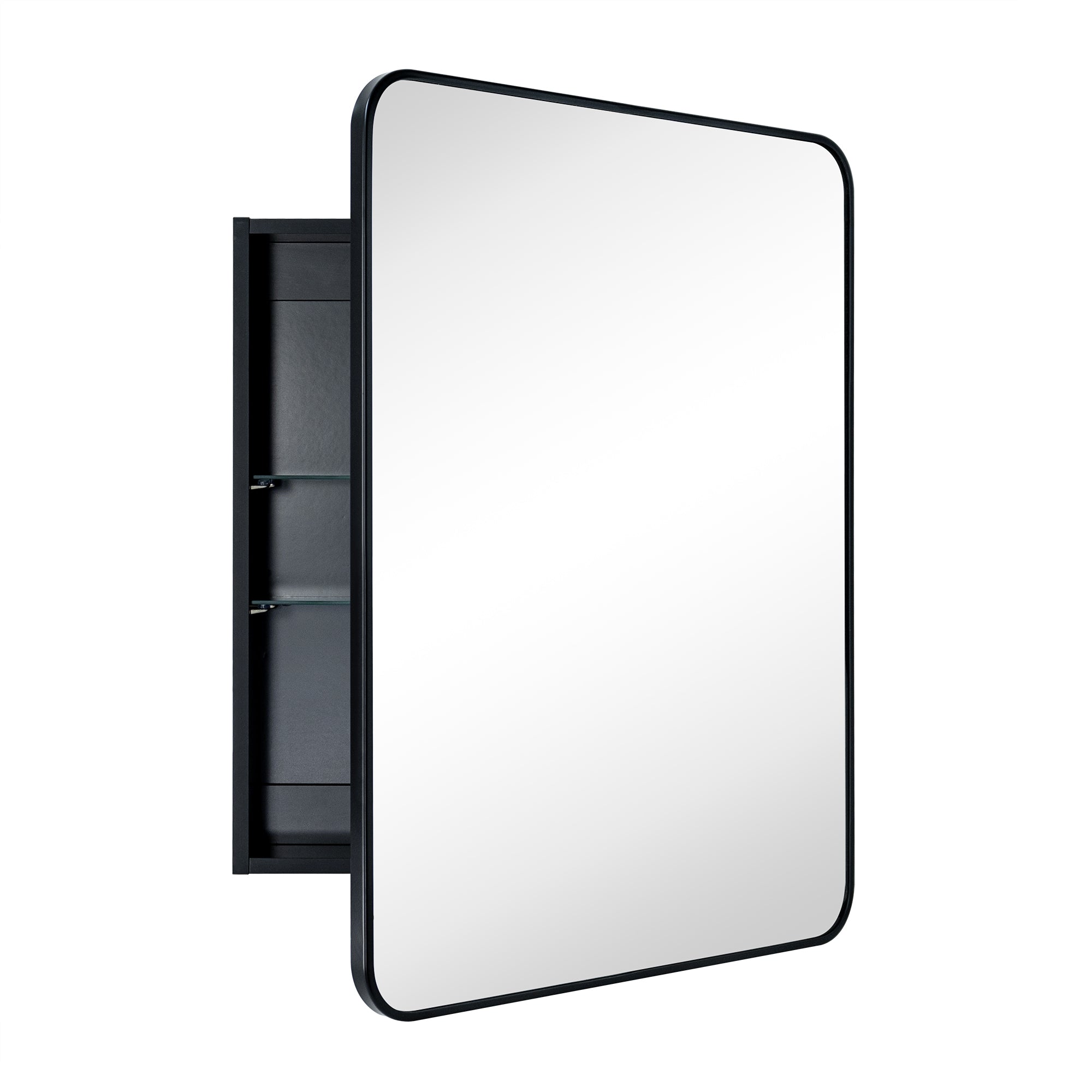 Rectangular Recessed or Surface Mount Metal Framed Medicine Cabinet with Mirror