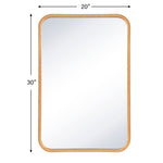 Rectangular Wood Framed Wall Mounted Bathroom Vanity Mirror