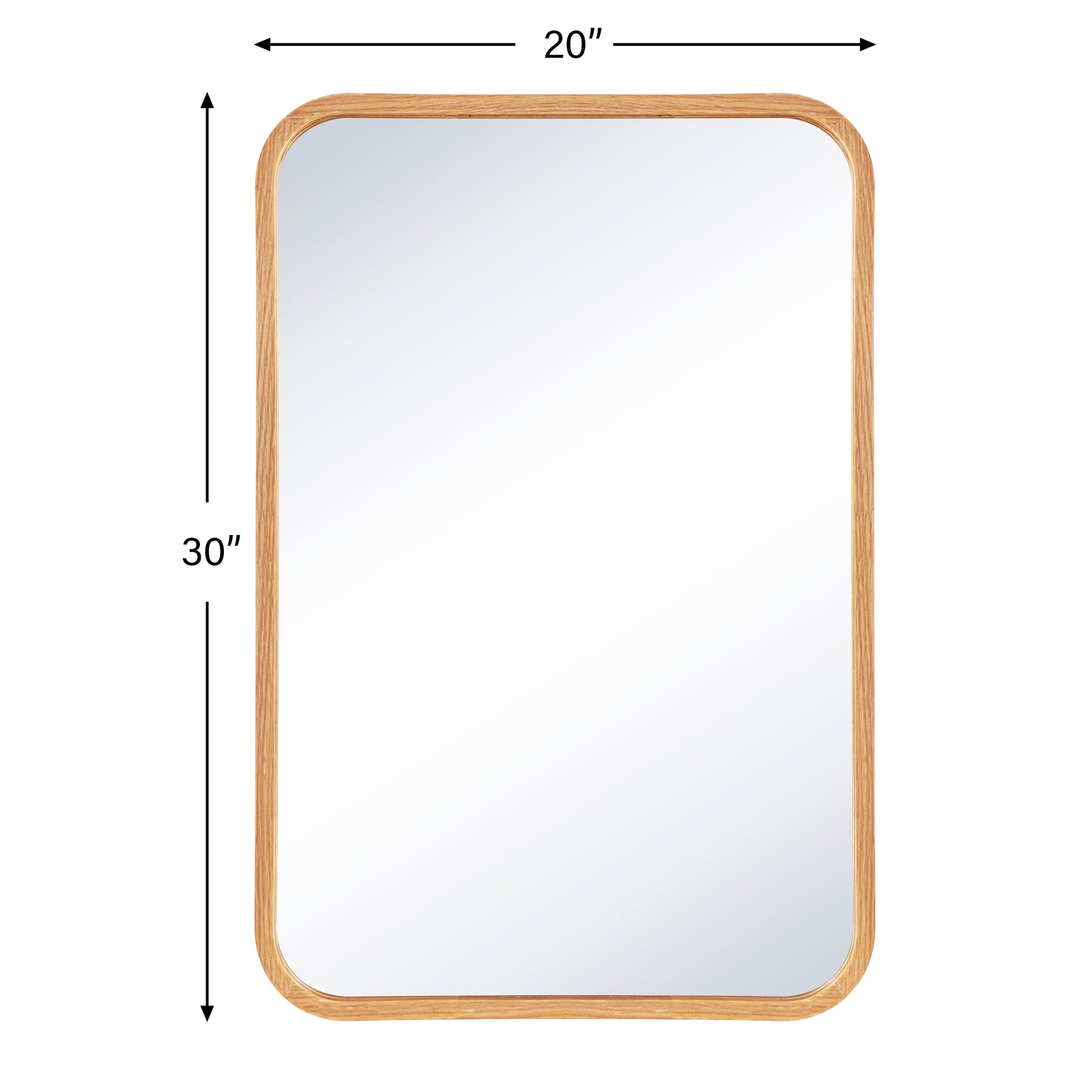 Rectangular Wood Framed Wall Mounted Bathroom Vanity Mirror