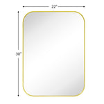 Rounded Rectangular Framed Wall Mounted Bathroom Vanity Mirror