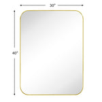 Rounded Rectangular Framed Wall Mounted Bathroom Vanity Mirror