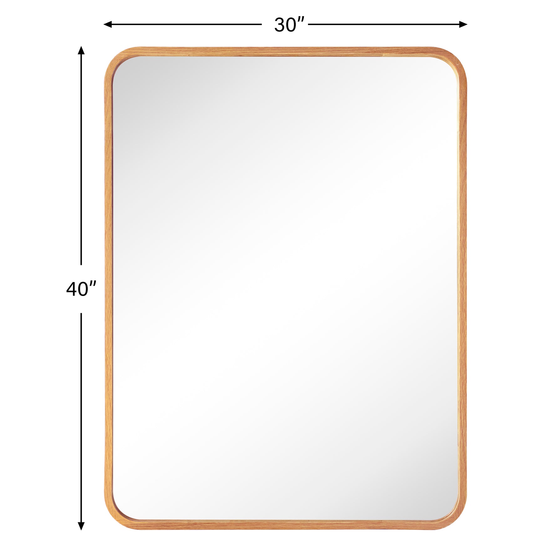 Rectangular Wood Framed Wall Mounted Bathroom Vanity Mirror