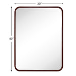 Rectangular Wood Framed Wall Mounted Bathroom Vanity Mirror