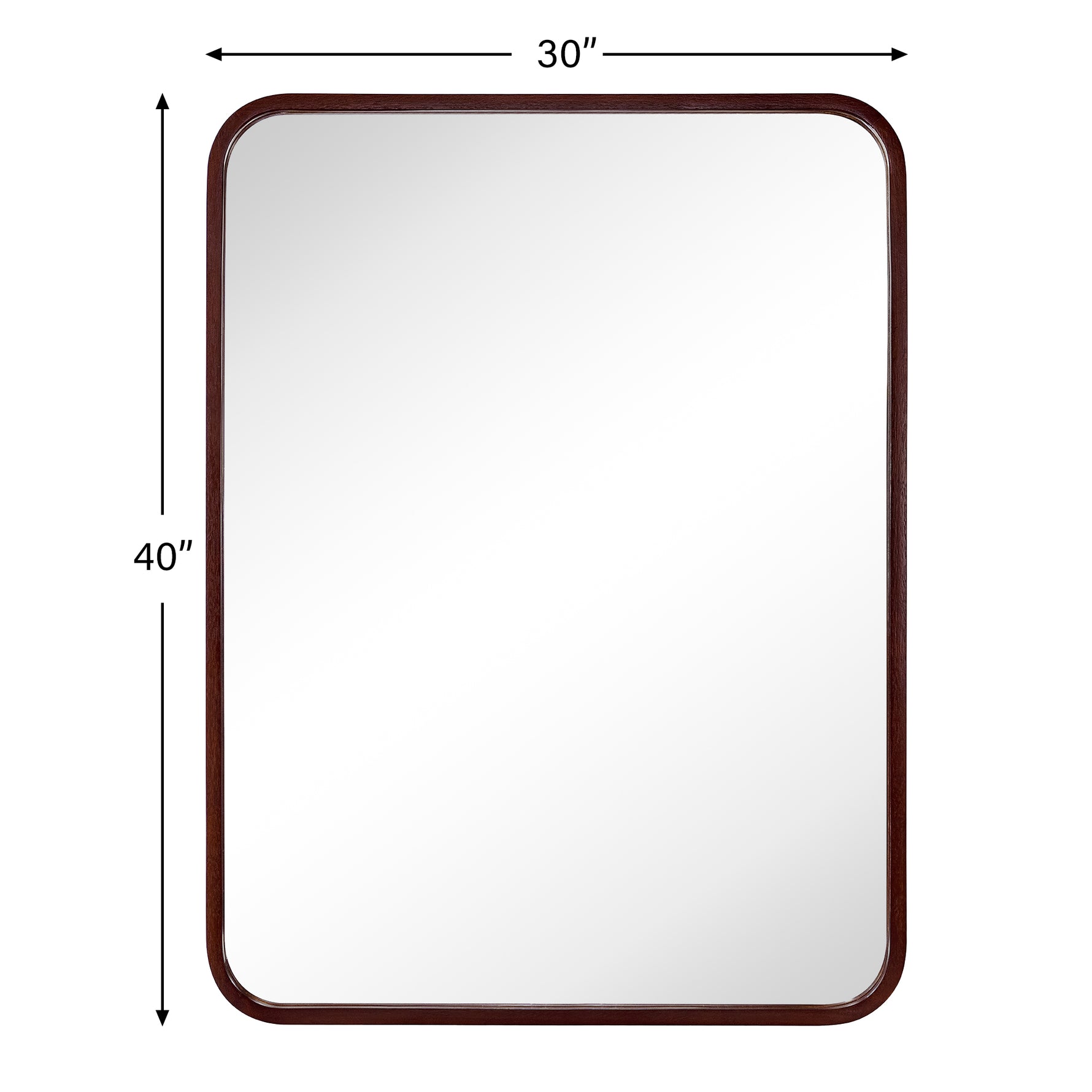 Rectangular Wood Framed Wall Mounted Bathroom Vanity Mirror