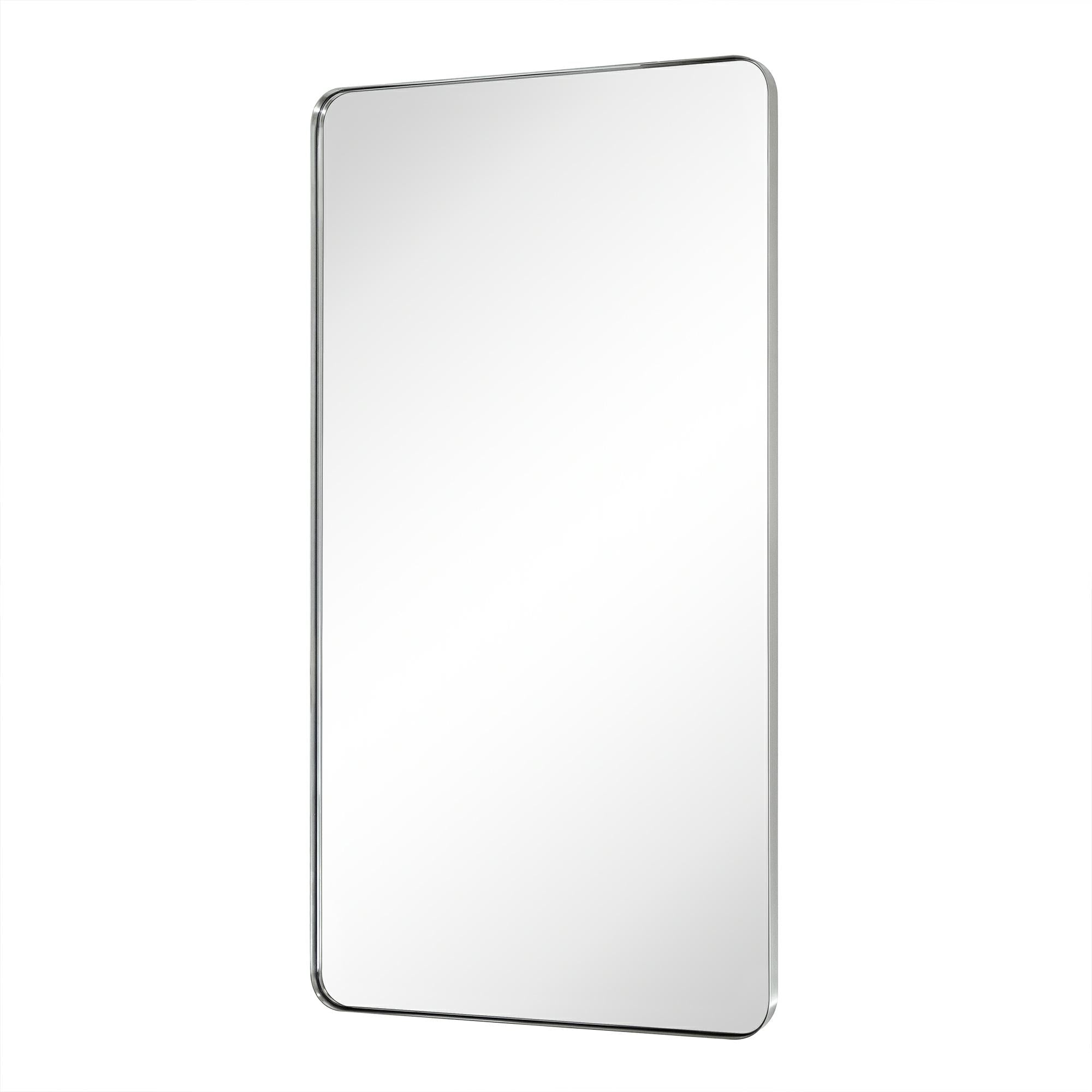 Rectangular Stainless Steel Metal Framed Wall Mounted Bathroom Vanity Mirror