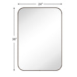 Rounded Rectangular Framed Wall Mounted Bathroom Vanity Mirror