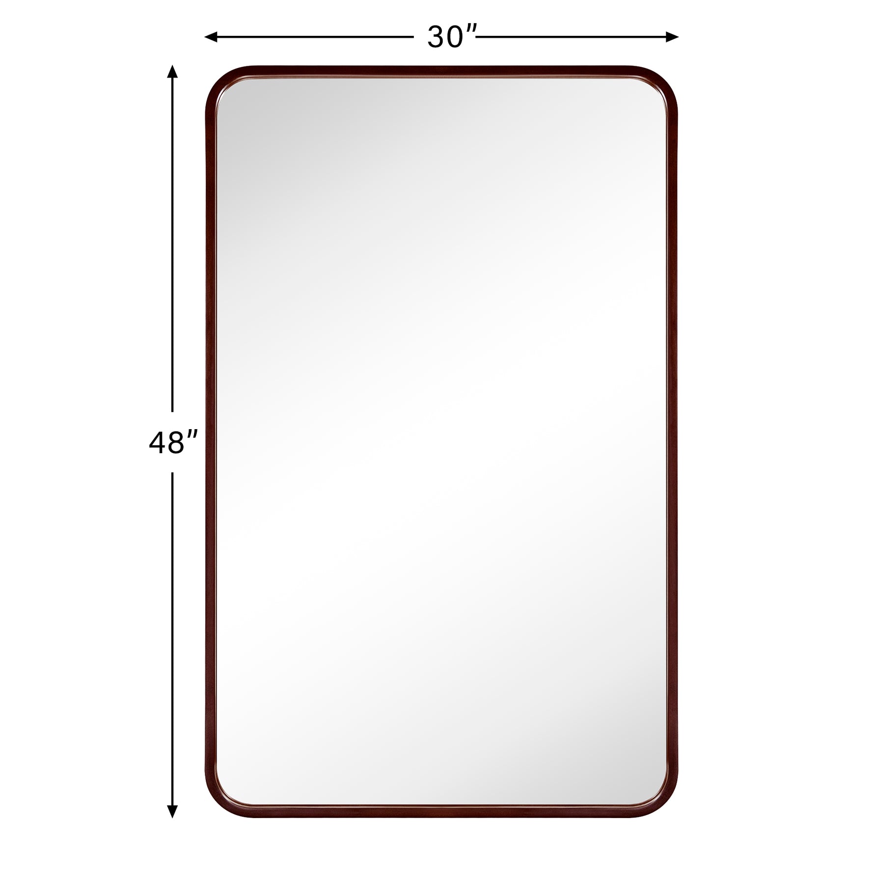 Rectangular Wood Framed Wall Mounted Bathroom Vanity Mirror