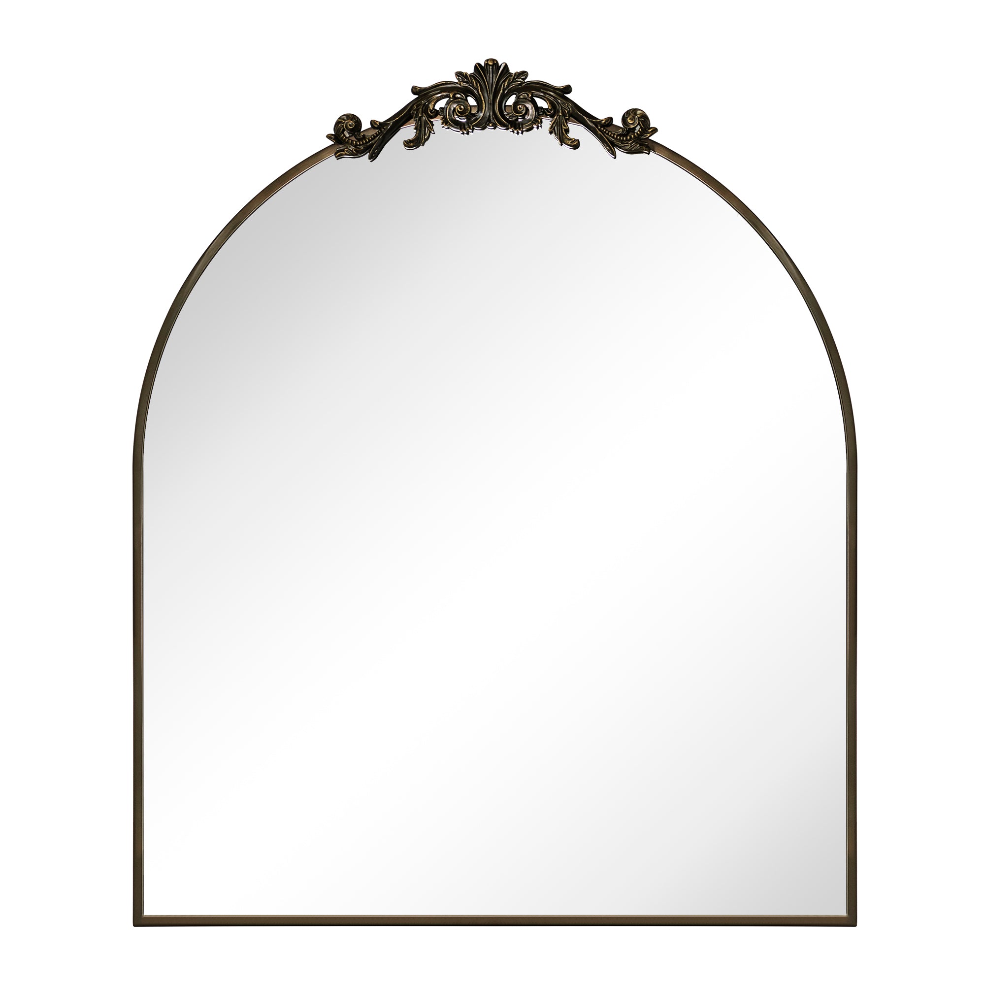 Arched Stainless Steel Framed Orante Mirror Wall Mounted Bathroom Vanity Mirror