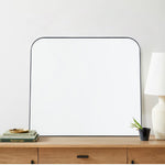 Rounded Corner Mantel Framed Wall Mounted Bathroom Mirror