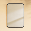 Aria Modern Rectangle Wall Mirrors with Rounded Corners GC-00774 Black 20x28" TEHOME